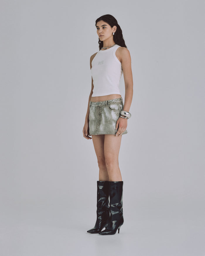 94' Gothic U Halter Tank Top White