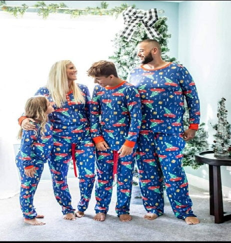 Adult Blue/ Red Truck PJs