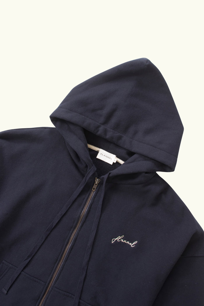 Anders Cotton Logo Zip Hoodie