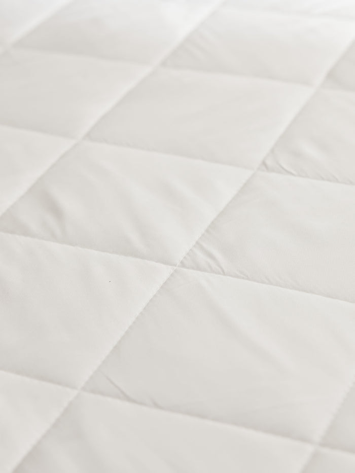 Bamboo Mattress Pad very close up to show square stitching