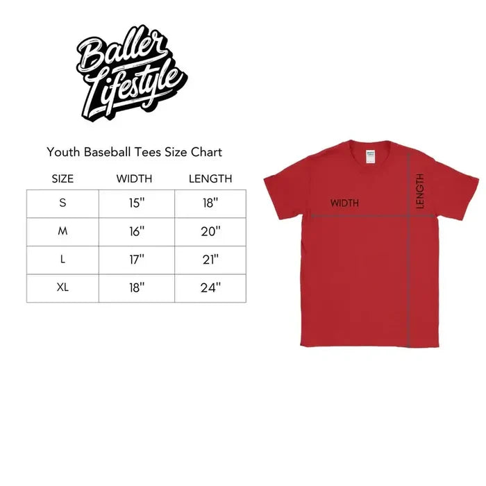 Baseball Drip Youth Tee White