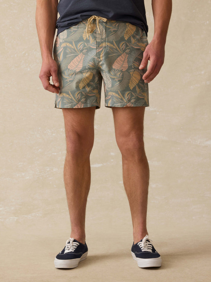 | Biarritz Boardshort - Valley Sunwashed Leaves | Faherty Brand