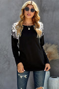 Black/leop shoulder with braid detail