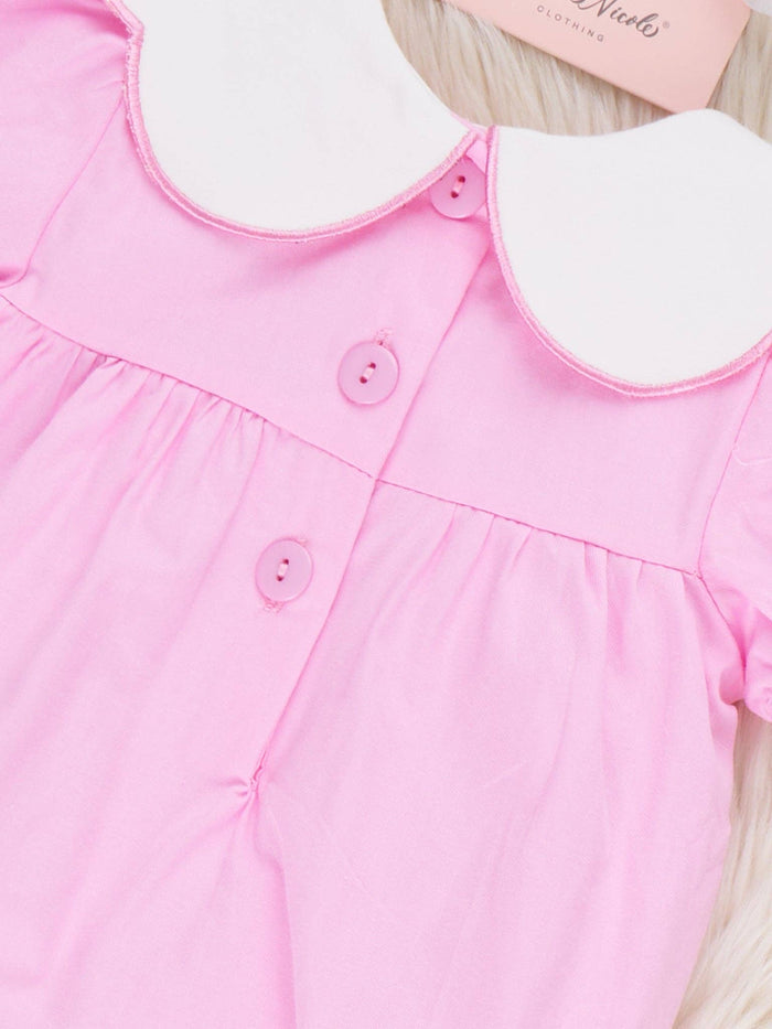 Blooming Bunny Embroidered 100% Cotton Bubble Romper