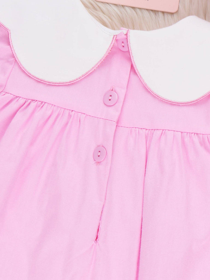 Blooming Bunny Embroidered 100% Cotton Dress
