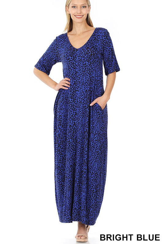 Blue leopard maxi
