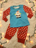 Blue Polka Dot Santa PJS