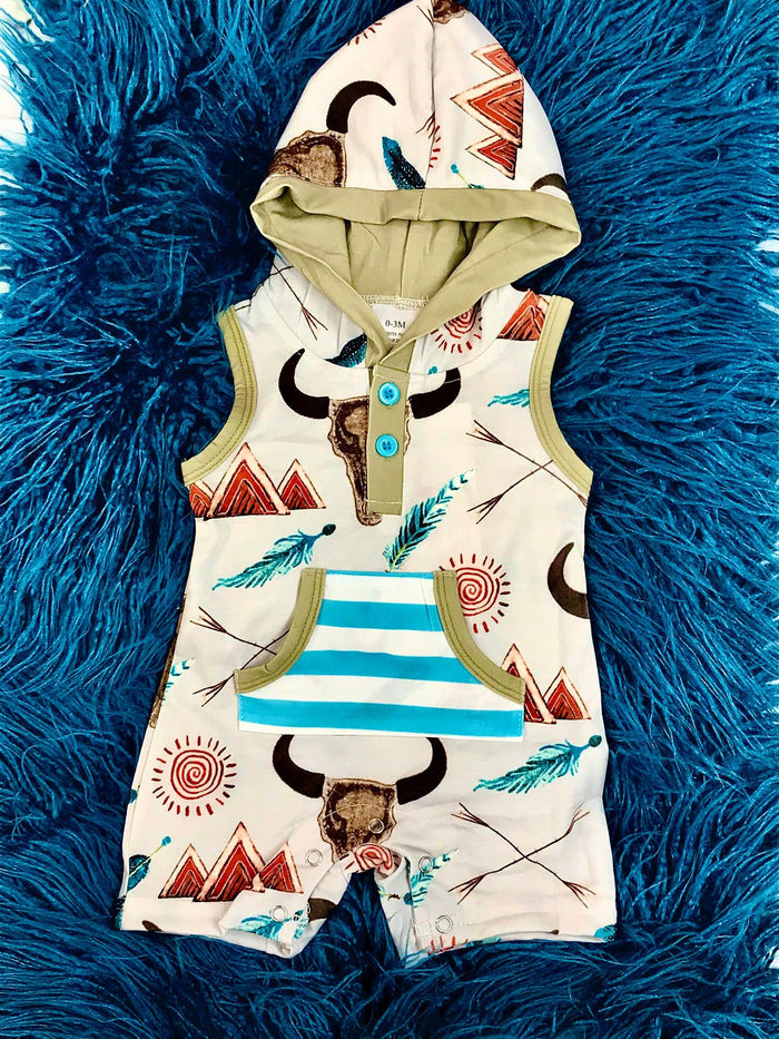Boy Cowhead Romper