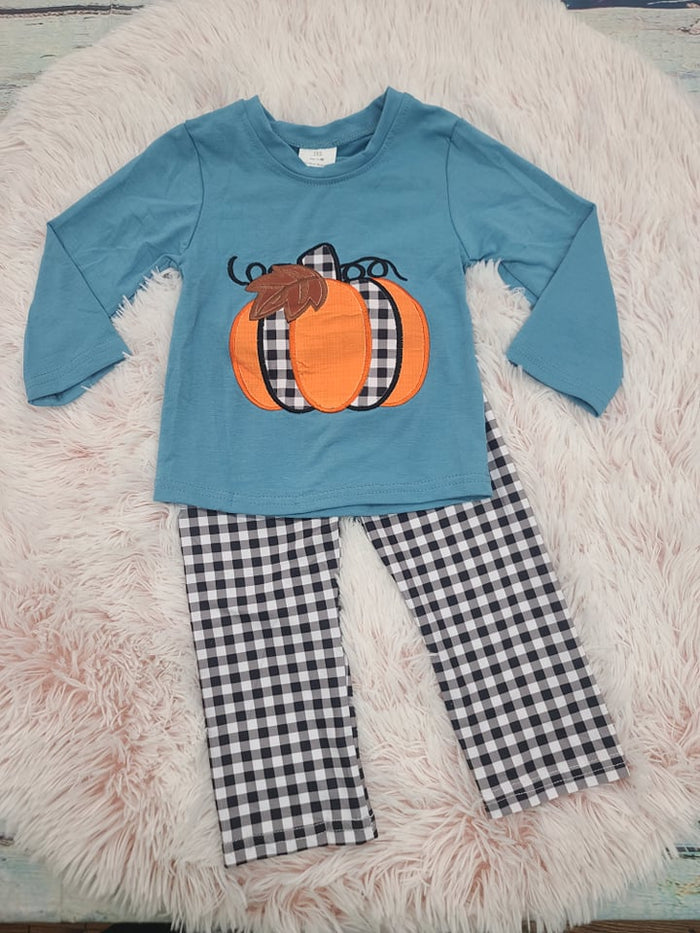 Boys Blue pumpkin 2PC