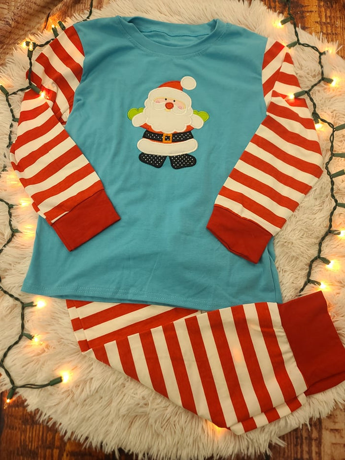 Boys Blue Santa PJS