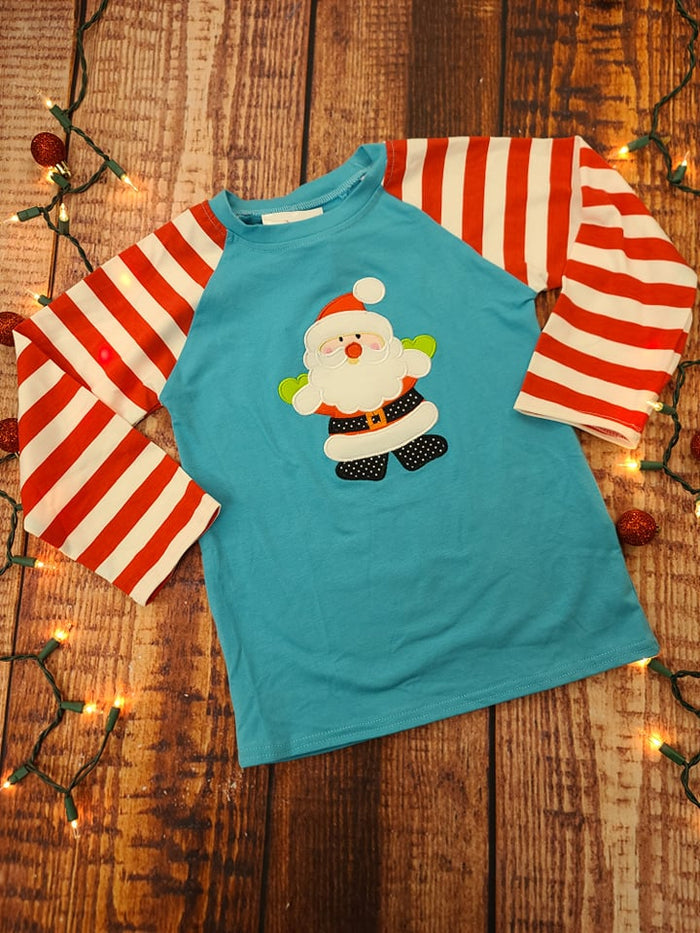Boys blue Santa Raglan