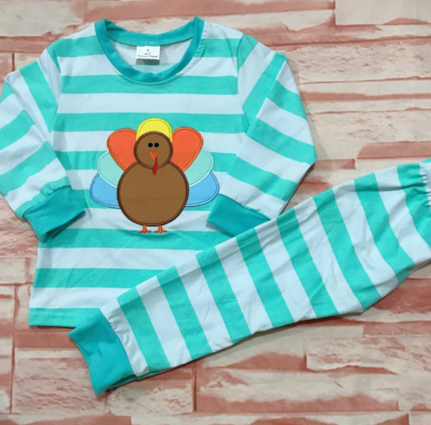 Boys blue turkey pjs
