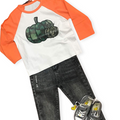Boys Camo Pumpkin Shirt
