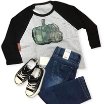 Boys Camo Pumpkin Shirt