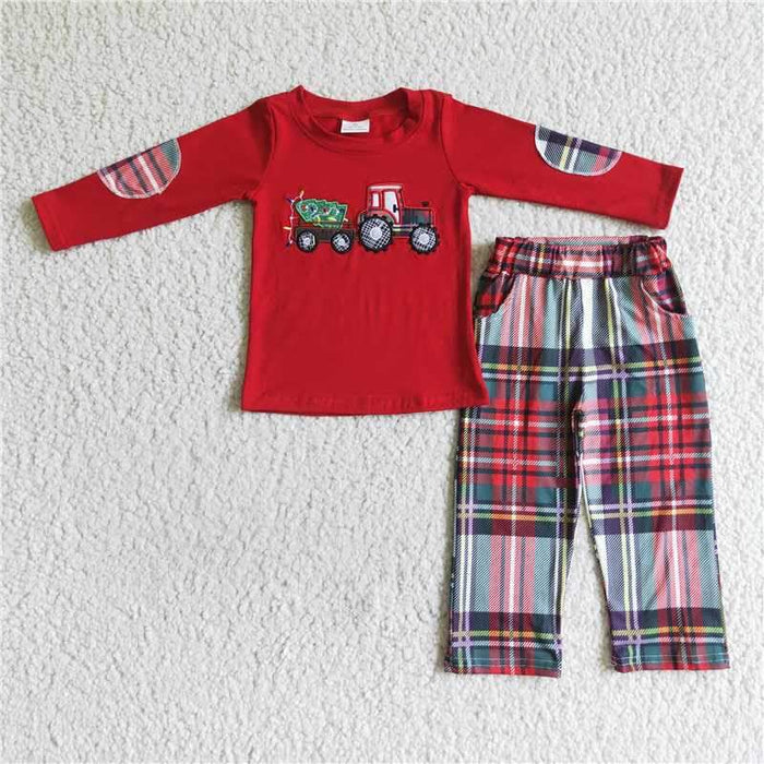 Boys Christmas Tractor 2pc