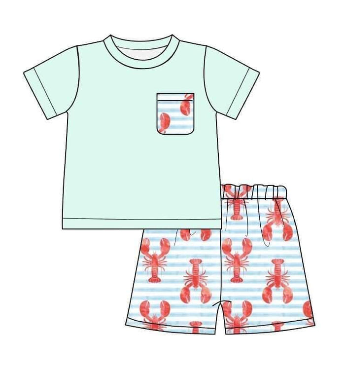 Boys Crawfish/Striped 2pc
