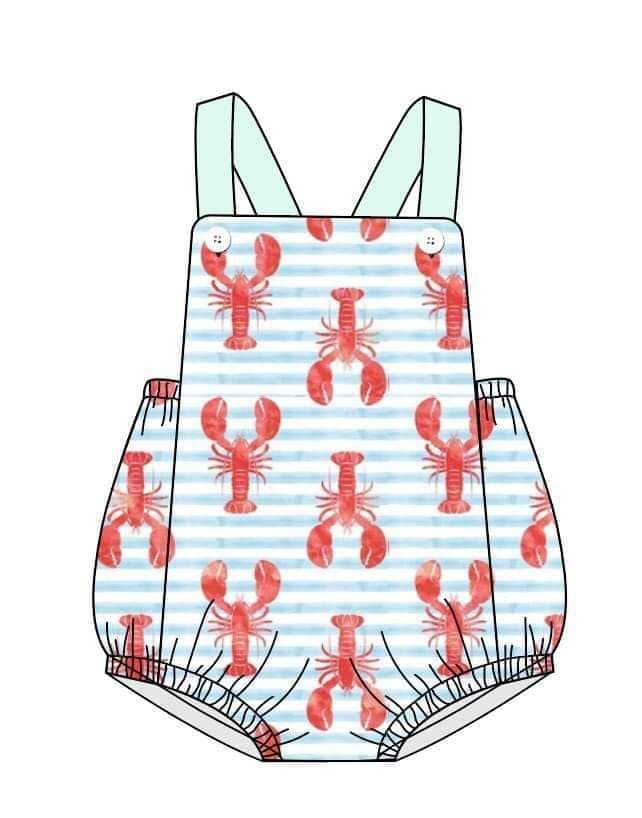 Boys Crawfish/Striped Romper
