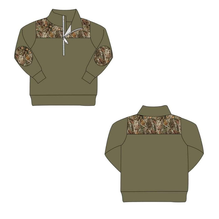 Boys Olive Camo pullover