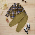 Boys Olive & Plaid 2pc