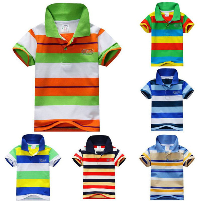 Boys Short Sleeve Striped Summer T-Shirt