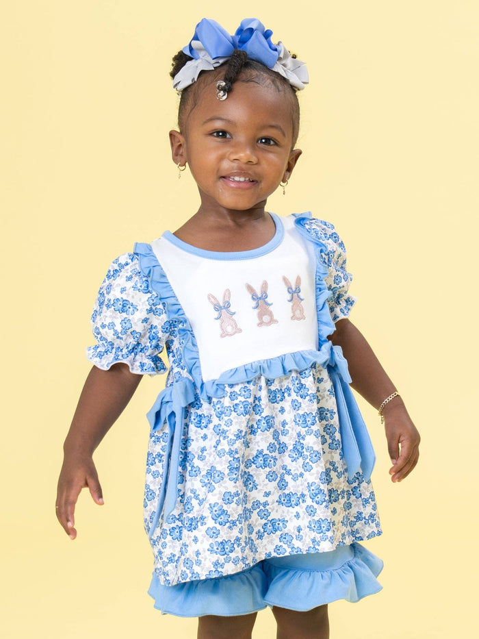 Breezy Bunnies Embroidered Ruffle Outfit