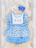 Breezy Bunnies Embroidered Ruffle Outfit