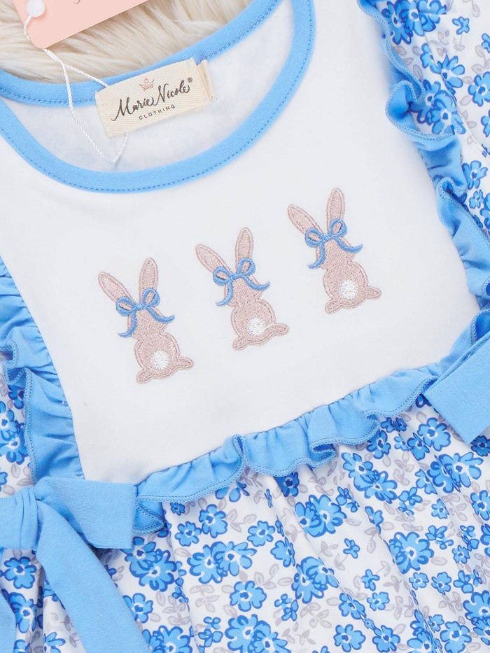Breezy Bunnies Embroidered Ruffle Outfit