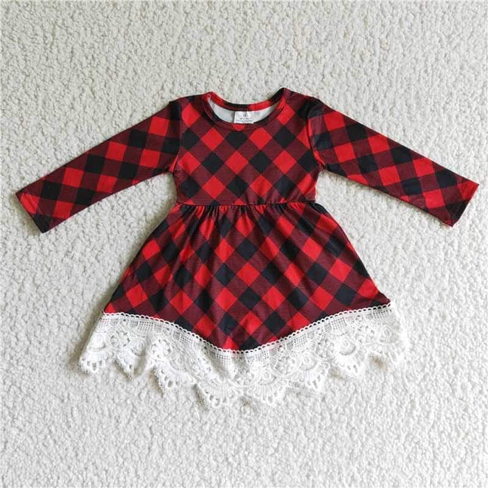 Buffalo Plaid /Lace Dress