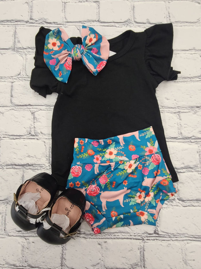 Bummie Set Floral Pig