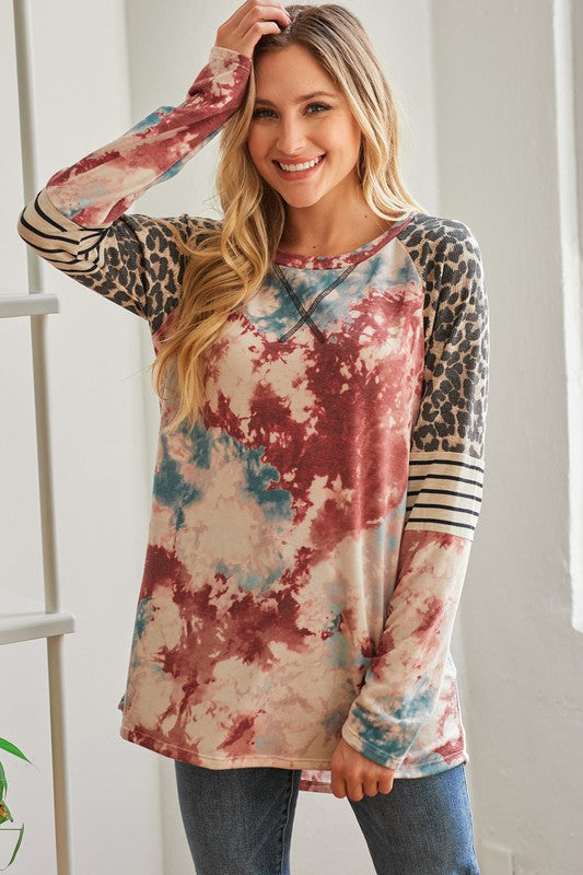 Burg Dye Long sleeve w/leop