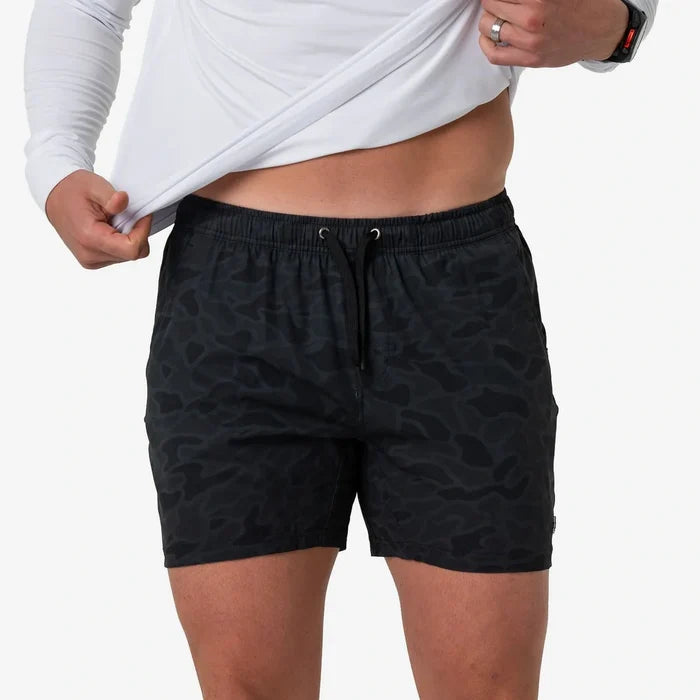 Burlebo Athletic Short - Black Camo - Black Liner 5.5 in
