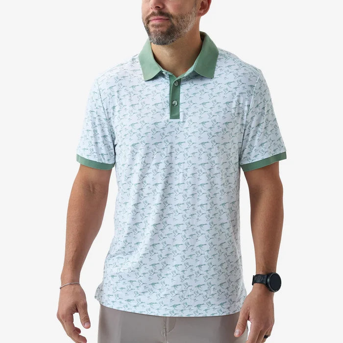 Burlebo Ringer Performance Polo - Duck Season - White