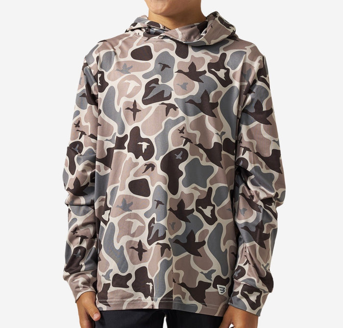 Burlebo Youth Performance Hoodie - mallard mayhem camo