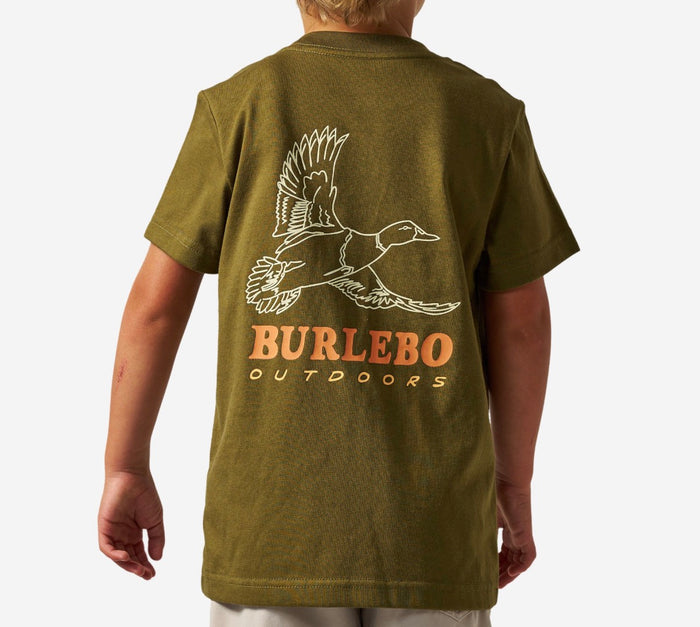 Burlebo youth ss tee - duck wild - hunter green