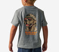 Burlebo youth ss tee - mallard camp dog - dark heather grey