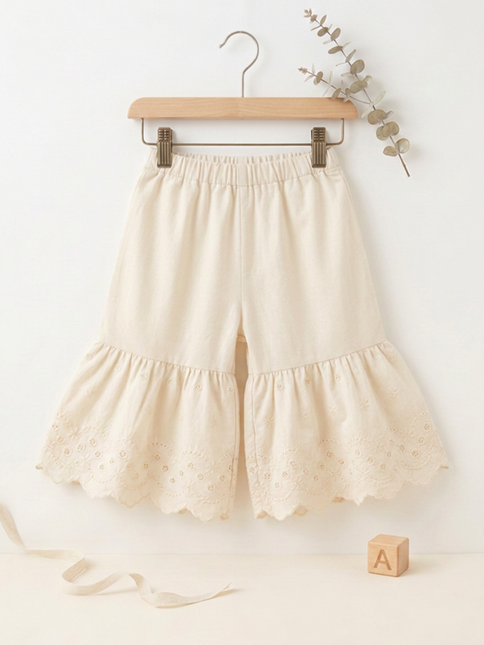 Checkered Peplum Top & Eyelet Ruffle Shorts Co-ord