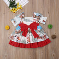 Christmas Scene Dress w/ Red Trim
