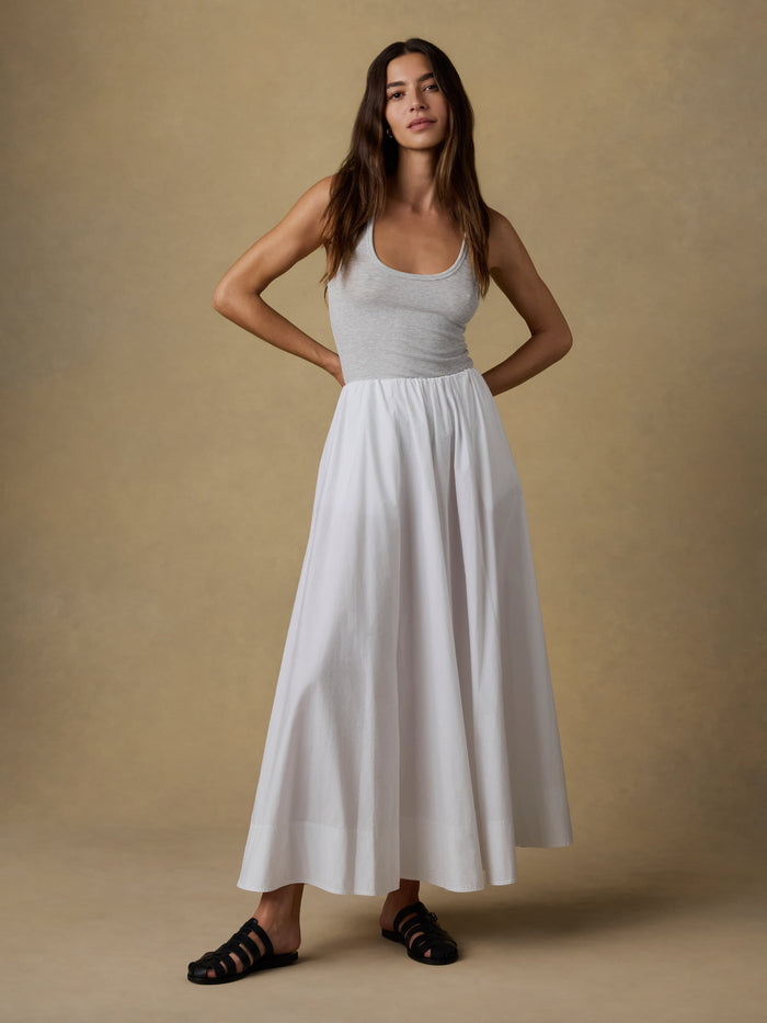| Coastal Poplin Nera Skirt - White | Faherty Brand