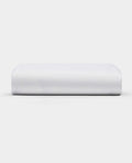 The Cozy Earth Cooling Mattress Protector is shown against a plain white background. It appears firm, rectangular with smooth, rounded edges, and has a crisp white finish.