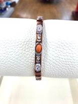 Copper Bracelet w/ Orange Beads