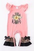Coral He is Risen Romper