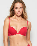 Cotton Push Up Bra in Tart Berry