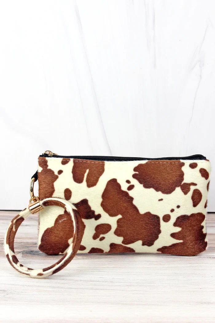 Cow Print Keychain Clutch
