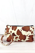 Cow Print Keychain Clutch