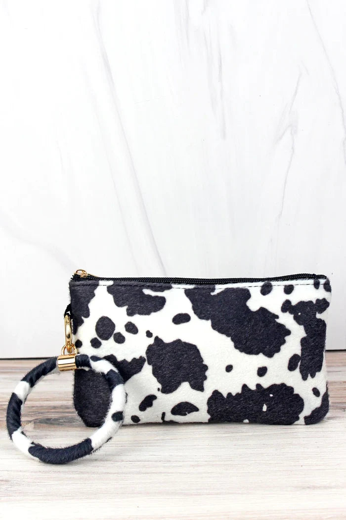 Cow Print Keychain Clutch