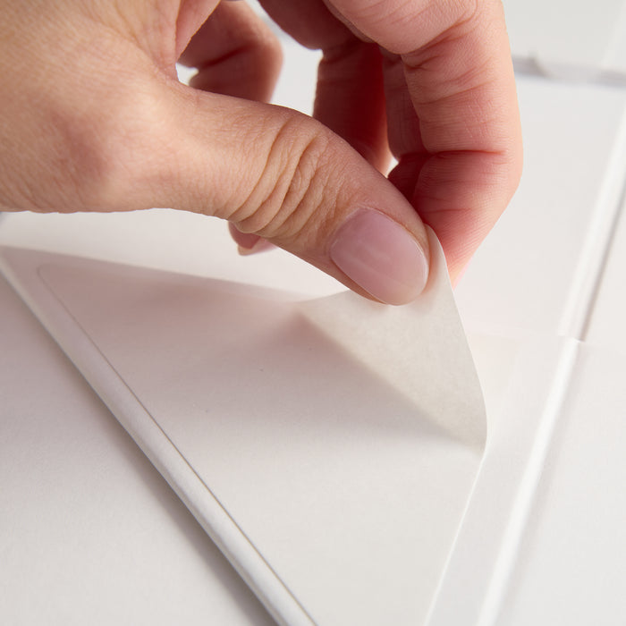 Hand pulling adhesive strip on gift box |Size:Small