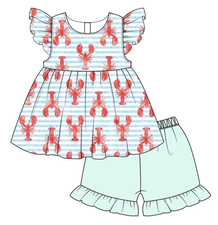Crawfish/Stripes 2pc