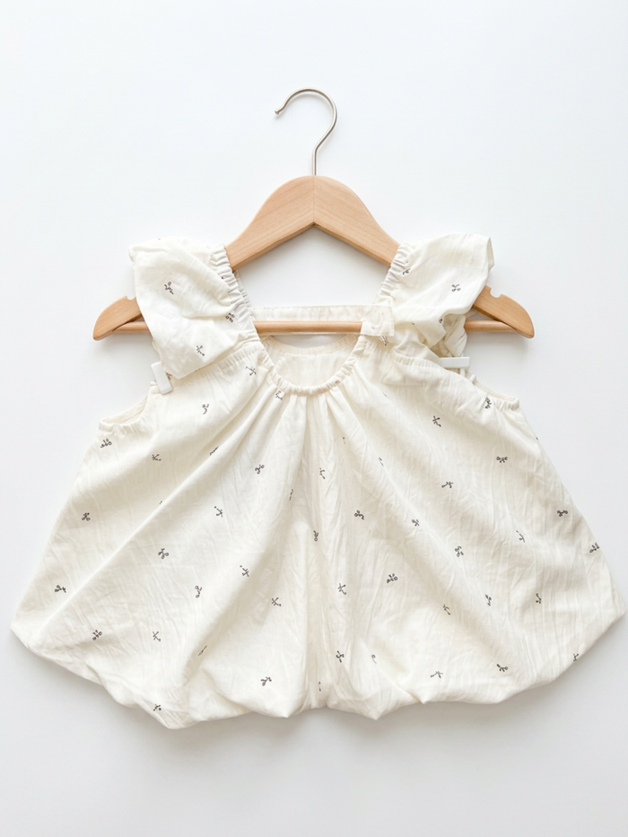 Cream Floral Balloon Top