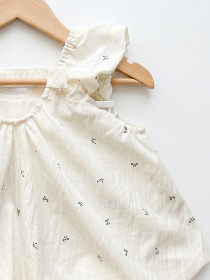 Cream Floral Balloon Top