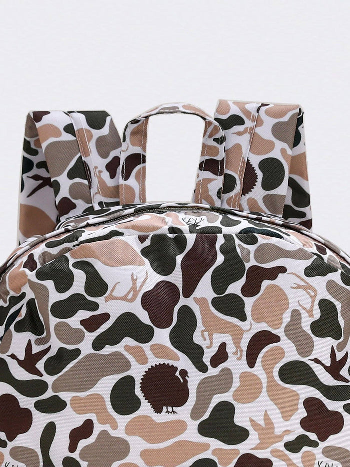 Deer Hunting Print Kids Canvas Backpack